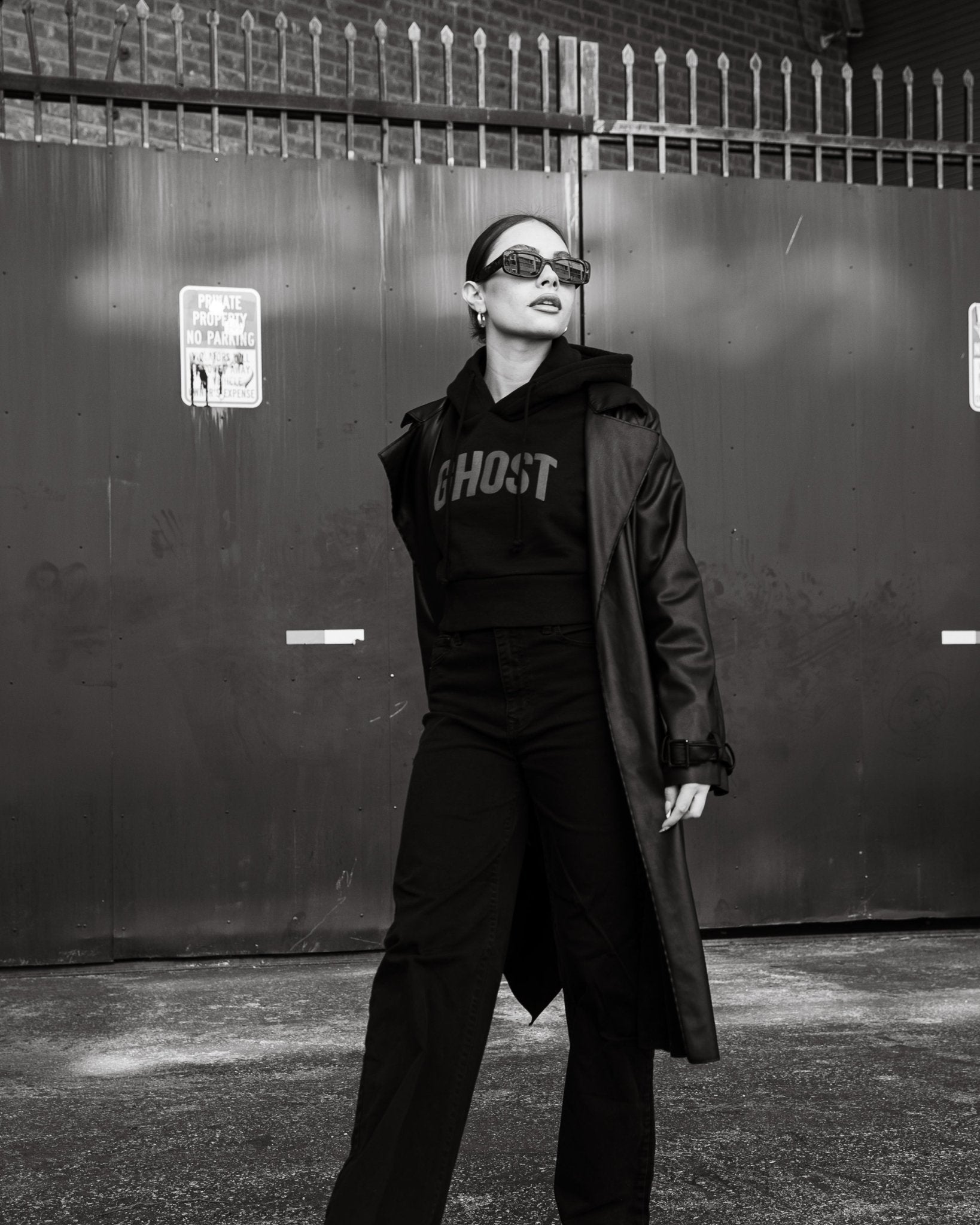 Block Crop Hoodie - GHOST