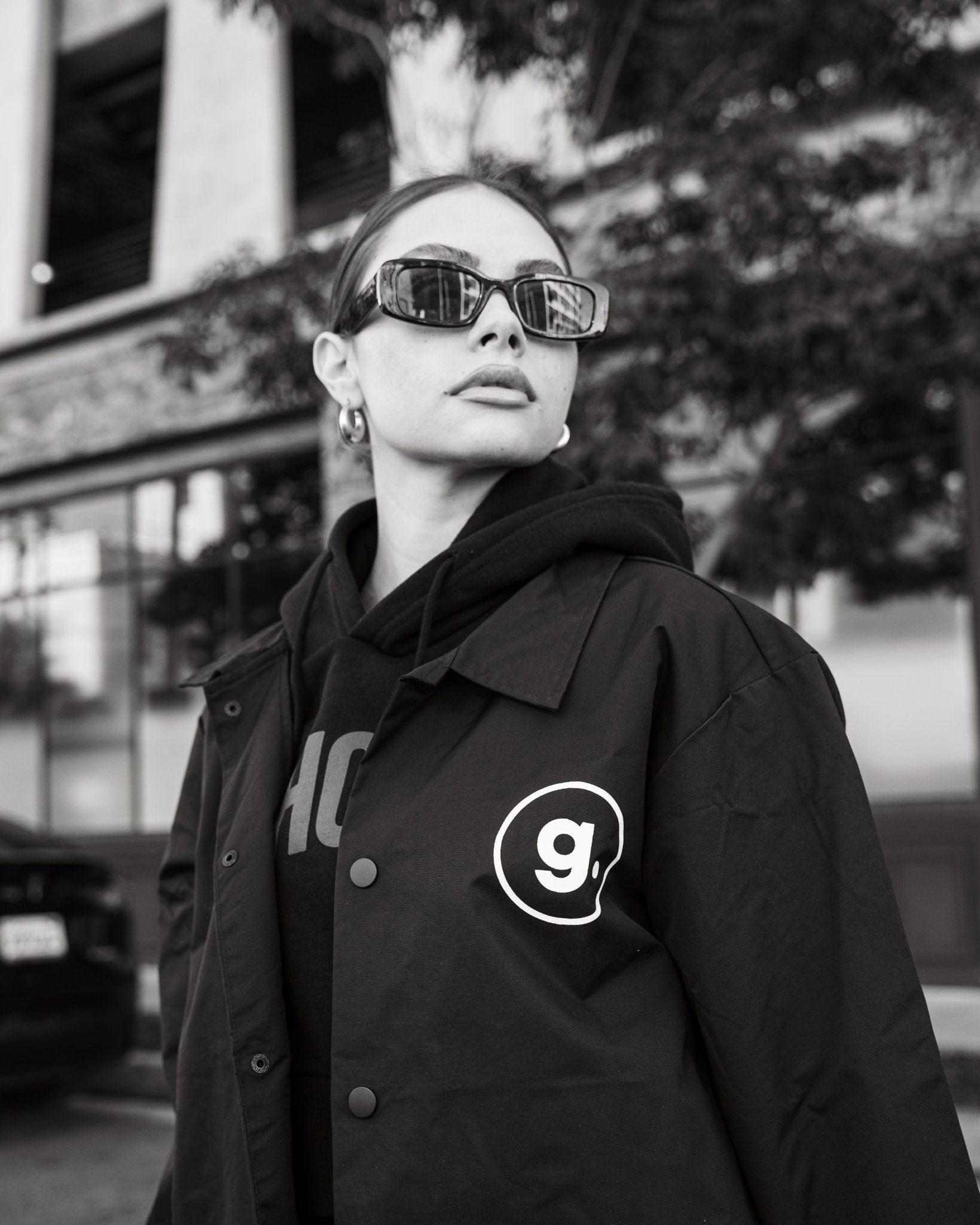 Block Crop Hoodie - GHOST