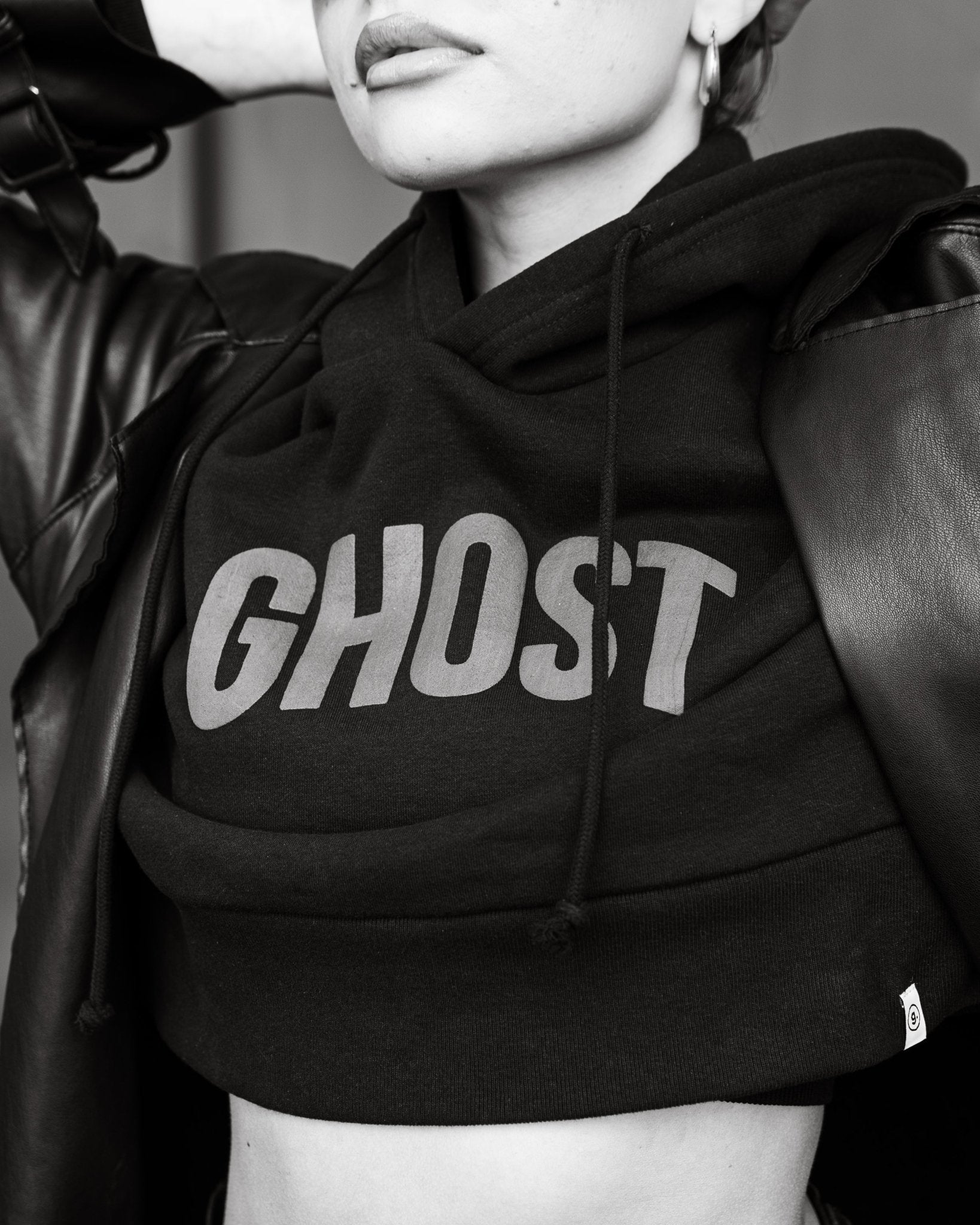 Block Crop Hoodie - GHOST